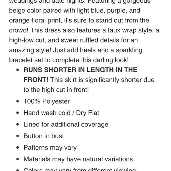 NWOT Pink Lily floral boutique dress - Picture 6 of 7